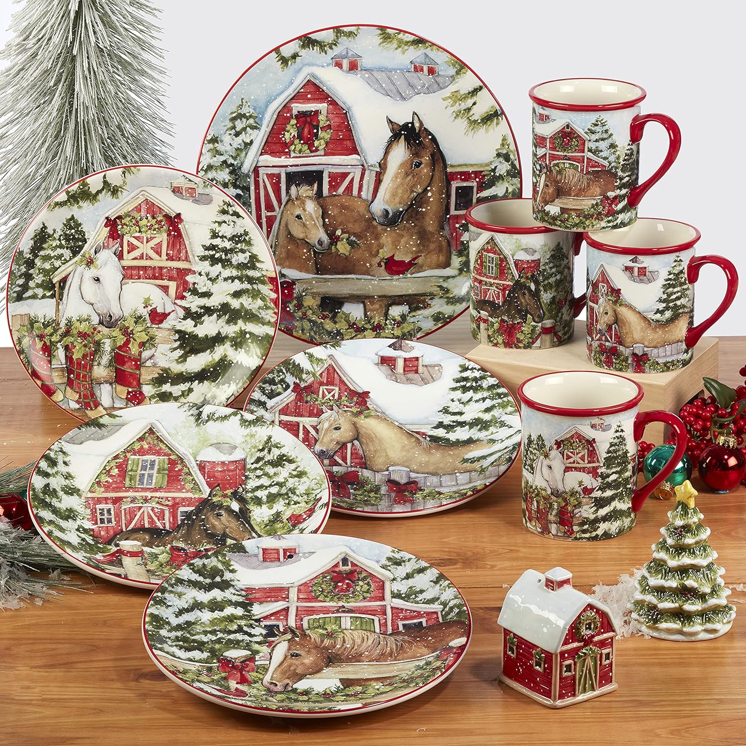 Certified International Homestead Christmas 16 Pc. Dinnerware Set, Service for 4, Multicolor