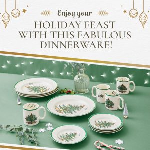 Spode Christmas Tree 12 Piece Dinnerware Set - Service for 4