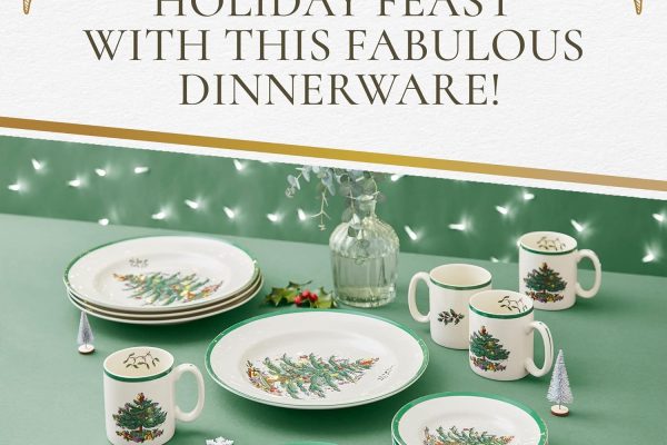 Spode Christmas Tree 12 Piece Dinnerware Set - Service for 4