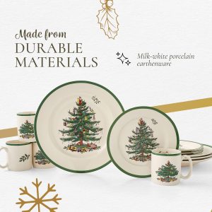 Spode Christmas Tree 12 Piece Dinnerware Set - Service for 4