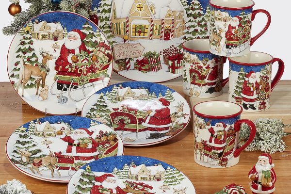 Certified International Santa's Workshop 16 Pc. Dinnerware Set, Service for 4, Multicolor