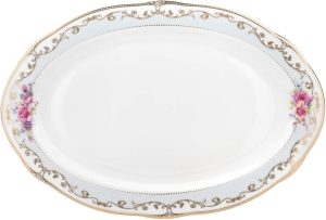 Euro Porcelain 57-pc Banquet Dinnerware Set, Luxury Bone China Tableware, Service for 8